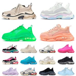 Top High Quality Triple S Men Women Designer Shoes Black Ivory Fashion Purple Neon Green Beige White Classic Old Dad Vintage Bongs Running Trainers Outdoor
