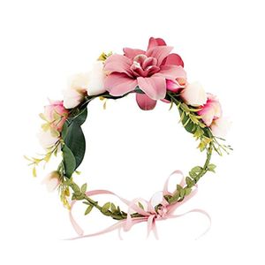 Decorative Flowers Wreaths Bohemia Flower Headband Hair Wreath Floral Garland Crown Headpiece For Wedding Beach Party Pography Cameo Brow