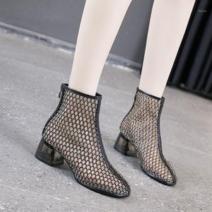 Wholesale station boots for sale - Group buy Boots Meshwork Hollow Ankle Summer High Heel Cold European Station Thick Women s Sexy Top Sandal