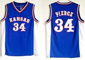 jayhawks jersey großhandel-NCAA College Kansas Jayhawks Paul Pierce Basketball Trikots Nähte Stickerei Jersey für Manngröße S XL