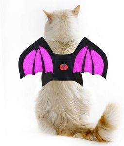 große flügel kostüm großhandel-Katze Kostüme Hund Halloween funkelnde Fledermausflügel mit LED Kürbiskostüm Größe fit für Katzen und kleines Medium groß