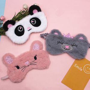Panda Sleep Mask Women Animal Mouse Bear Eye Cover Cute Plush Girl Toy Suitable For Travel Home Party Eyeshade J038