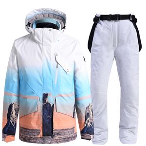 Wholesale womens snow suit for sale - Group buy Womens Jacket Snow Coat Pants Winter Thickened Sports Clothes for Hiking Skiing Suit Windbreaker Thermal Hooded Raincoat