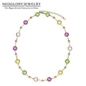 Neoglory Light Yellow Choker Chain Maxi Long Necklaces For Women Valentine s Day Gifts Embellished with Crystals from Swarovski