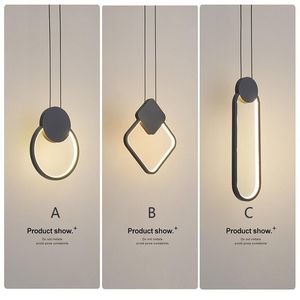 LED Moderne Minimalistische Pandent Lights Geometrische Esthetiek Creatieve Woonkamer Slaapkamer Dining Lighting Hanging Lampen Hanger