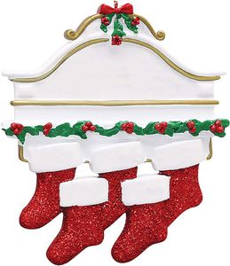 Gepersonaliseerde hars kous sokken xmas decoraties Familie van kerstboom Ornament hangers