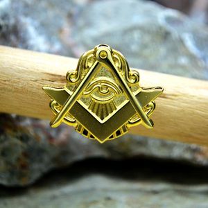 Wholesale metal eye pins for sale - Group buy Modern Masonic Badge with Tassel Butterfly Clasp Trendy Eye of God Pattern Metal Lapel Pin Gold Plating mason Brooch
