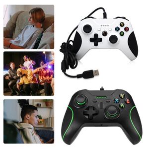kablolu xbox bir denetleyici toptan satış-Oyun Denetleyicileri Joysticks Kablolu Gamepad Çift Titreşim Konsolu Kolu Destek Xbox Bir İnce PC Bilgisayar Dizüstü Ev Hediye Için