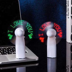 benzersiz fan toptan satış-Benzersiz El USB Flaş LED Aşk Desen Mini Fan Süper Sessiz Pil Kumandalı Soğutma Masaüstü Seyahat Ofis Kullanımı için