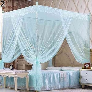 marco de cama de reina rey al por mayor-Estilo europeo Corner Post Romantic Princess Lace Canopy Mosquito Net No Frame for Twin Full Queen King cama de cama de cama de cama