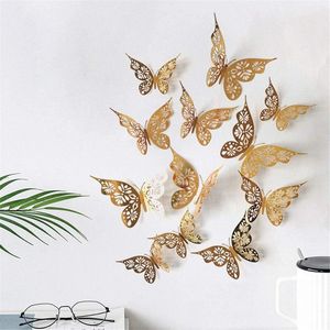 Window Stickers D Hollow Butterfly Wall Sticker For Home Decoration DIY Kids Rooms Party Wedding Decor Fridge