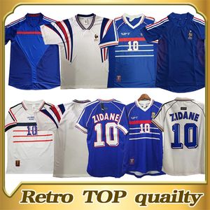 Retro Versie Soccer Jersey Home Frankrijk de Voet Trezeguet Zidane Henry Maillot Football Shirt