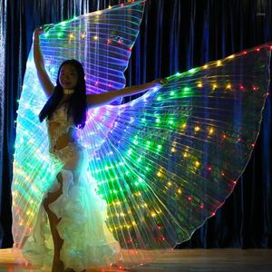 ingrosso farfalle bastoni-Decorazione del partito cm LED LED Panno di danza del ventre Costumi di panno d angelo farfalla scialle Fairy Abbigliamento Abbigliamento Glow con bastone regolabile