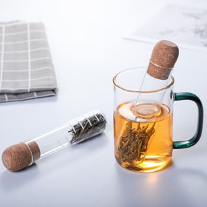 ニューユニバーサーガラスティーストレーナーインフューザークリエイティブパイプ飲み物用品ツールマグカンシー緩い緩い紅茶の葉醸造ハーブ728 B3