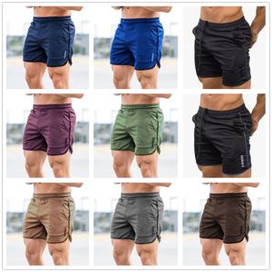 aşınmış sıkı toptan satış-2021 Erkekler Koşu Şort Spor Spor Salonu Sıkıştırma Telefonu Cep Giyim Baz Kat Kısa Pantolon Atletik Katı Tayt