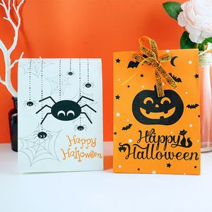 halloween schokoladengeschenke großhandel-Neue Happy Party x24x8cm Schokoladenkeksgeschenk Halloween Kürbisse Spinne Papier Süßigkeiten Verpackungsbeutel Großhandel