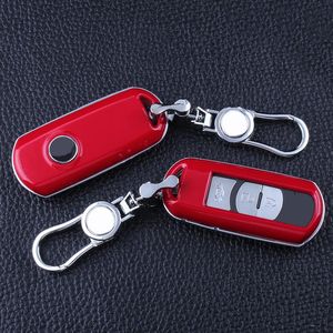 mazda smart schlüssel großhandel-Keychains Paint ABS Legierung Auto Schlüsselabdeckung Hülle Halter Kette Shell für Taste Smart Remote Mazda CX M2 M3 M5