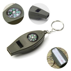 camping tools in Outdoor Hiking Survival Whistle Thermometer with Compass Keychain and Magnifying glassTravel Camping Survival Kit