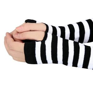 Barnens vantar Zebra Stripes Winter Wrist Handskar Arm Handvärmare Stickad Lång Fingerless Mitten Snygg och Varm Dekoration Guantes
