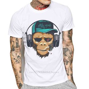 Sprzedaż Marka Mężczyźni T Shirt Krótki Rękaw Śmieszne Monkey Print Męski T shirt O Neck Moda Koszulki Męskie Poleras Hombre