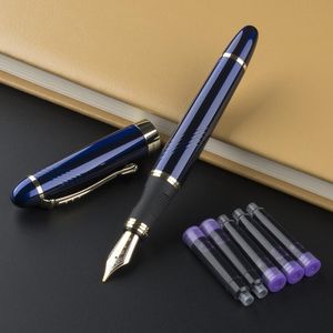 Fountain Pens JINHAO X450 Luxury Business Writing Cute Gift Bue Mm Nib Ink Pen Metal Without Pencil Box