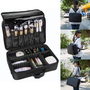 Portable Makeup Train Case Bag Waterproof Cosmetic Organizer Kit Makeup Artist Storage Kosmetika Makeup Brush Set Smycken Kosmetiska Väskor C
