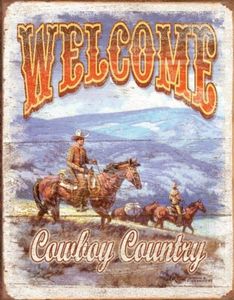 land cowboys großhandel-Willkommen Cowboy Country Blechschild Q0723