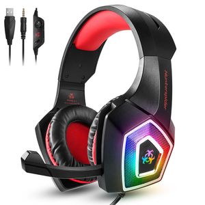 V1 Gaming Headset Over ear headphones wired control with Mic LED Light Casque Gamer Headsets for PC PS4 Xbox One