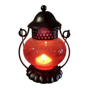 Juldekorationer Mini Lantern Dekorativa Lykta Smidesjärn Glas För Bröllop Varm Romantiskt Antik Vintage Flimmer Style Hallow