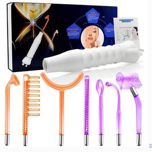 High Frequency Facial Machine Acne Skin Care Massager Face For Hair Beauty Spa Electrotherapy Wand Glass Nozzle a52