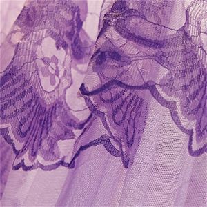 Szlachetny Purpurowy Różowy Ślubny Okrągły Koronki Wysokiej Gęstości Princess Bed Nets Curtain Dome Królowa Baldachim Moskitiery sw R2