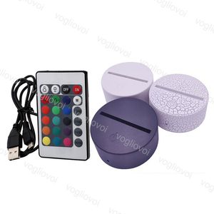işıklı anahtar panelleri toptan satış-Gece Işıkları RGB Dokunmatik Anahtarı Lamba Tabanı D Illusion mm Akrilik Işık Paneli A Pil veya DC5V USB DHL