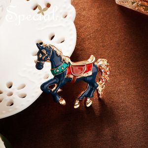 Special Mode Emalj Broscher Pin Lovely Horse Brooch Bouquet Animal Bröllop Smycken Gåvor för kvinnor S1727b