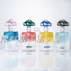 7 calowe szklane blagi prysznicowe Perc Square Shapes Cloud kształt Oil Dab Rigs Kolorowe zlewki Bong mm Kobiet Joint Hookhs z Banger XL