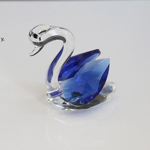 Crystal Swan Figure Glas Ornament Animal Paperweight Diamond Arts Collection Bord Hem Dekoration Hantverk Miniatyrgåvor RRD12855