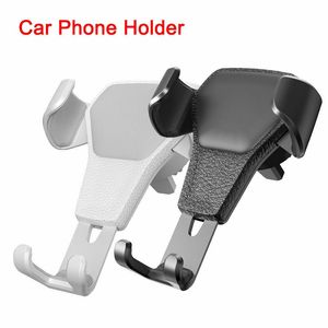 Universal Car Phone Holder Läder Gravity Car Bracket Air Vent Stand Mount för iPhone XS XR Samsung Support Telefon Voiture