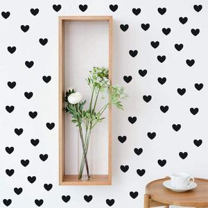pembe duvar dekorasyonları toptan satış-Duvar çıkartmaları adet sheet siyah altın beyaz pembe gri kalp sticker ev çocuk odası için bebek kız yatak odası dekoratif