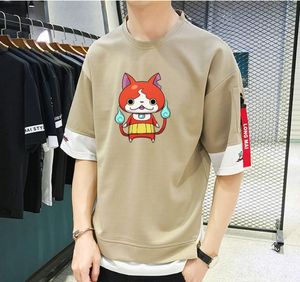 çizgi film anime izle toptan satış-Erkek T Shirt Japonya Anime Yo Kai İzle T Shirt Unisex Manga Streetwear Rahat Kısa Kollu Gençler Karikatür T Gömlek