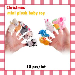 10 st parti julklaff mini plysch baby leksak djur familj finger marionetter set fisk australien prinsessa bug boys tjejer
