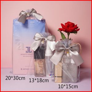 Organza Gift Wrap Drawstring Jewelry Packaging Pouches Party Candy Wedding Favor Gifts Bags Design Sheer with Pearl Bow