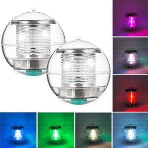 renk değiştiren led globe toptan satış-Sualtı Işıkları Güneş Enerjisi LED Renk Değiştirme Küre Gece Işık Lambası Bahçe Dekoru Su Geçirmez Yüzer Yüzme Havuzu Parti Dekor