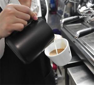 barra de café de aço inoxidável venda por atacado-350 ml não vara de aço inoxidável espresso café jarro de café craft café lácteo jarro jarro jarro liquidre fustro de leite v2