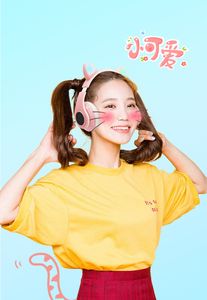 mikrofonlu kedi kulaklıklar toptan satış-Yeni Varış LED Kedi Kulak Gürültü Kepekli Kulaklıklar Bluetooth Gençler Çocuklar Kulaklık Destek TF Kart mm Fiş Mic ile