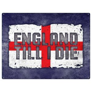 TIN teken Engeland tot ik sterf voetbal x30cm Q0723