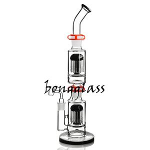 Double Arm Tree Perc Hookahs Glass Water Bong Bubbler Smoke Pipe Recycler Dab Rig Oil Ash Catcher Waterpipe With mm joint