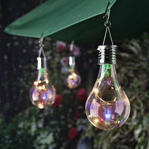 hava ampulleri toptan satış-Ampuller Güneş Enerjili LED Işık Fener Sahne Işığı Taşınabilir Dönebilen Lamba Ampul Açık Hava Bar Noel Dekorasyon Asılı Işıklar