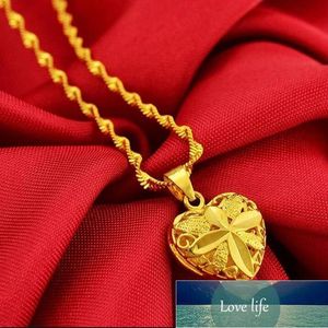 ingrosso monili d'oro autentici-Autentico amore cuore a forma di kgold collana pendente signora elegante gioielli oro collana collana regalo di compleanno regalo di compleanno prezzo di fabbrica