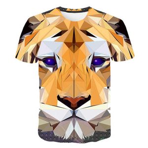 ingrosso camicie di leone delle donne-Estate New Tiger Digital Stampa digitale e manica corta da donna D Leone T shirt da uomo Abbigliamento per bambini