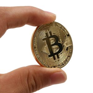 20pcs Creative Souvenir Gold Plated Bitcoins Coins Collectible Gift Bitcoin Bit Collection Promotional Potential Commemorative Coin For Family Friend