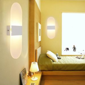 wall lights for sitting room venda por atacado-12w w lâmpadas modernas lâmpadas de parede acrílicas sala de cama acrílico sala de estar sentado assento banheiro montado sconce